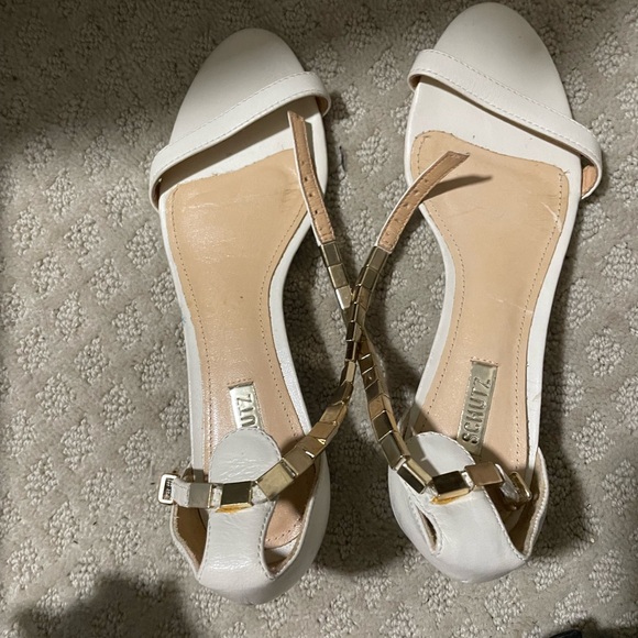 SCHUTZ Shoes - SCHUTZ White Ankle Strap Heels